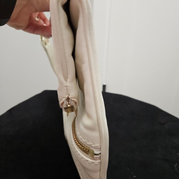 Jimmy Choo White Clutch with Gold Accents - Picture 3 of 16